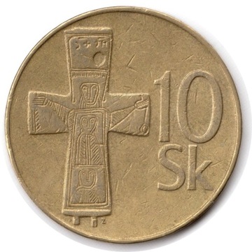 SŁOWACJA 10 koron 1994 lub 1993, KM#11, VF