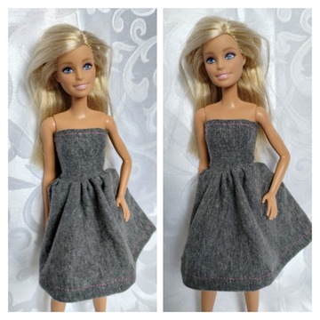 Melanżowa sukienka ubranko dla lalki Barbie