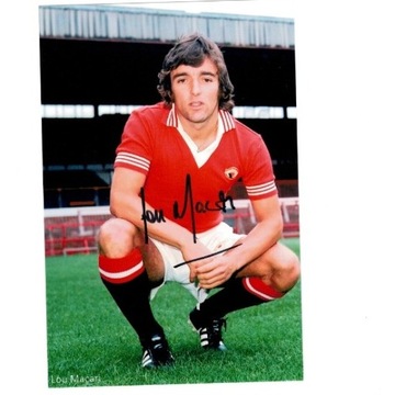 Autograf legendy Manchesteru United - Lou Macari