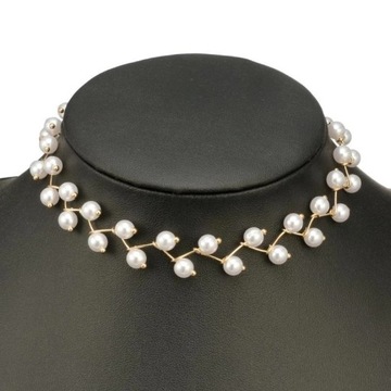 Vintage sztuczna perła naszyjnik Choker nowy 