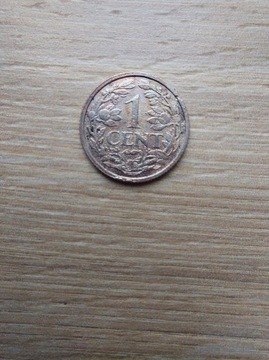 Holandia 1 cent 1918 stan III konik morski