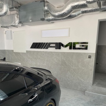 LOGO 250 X 25 CM MERCEDES AMG NA ŚCIANĘ DO GARAŻU