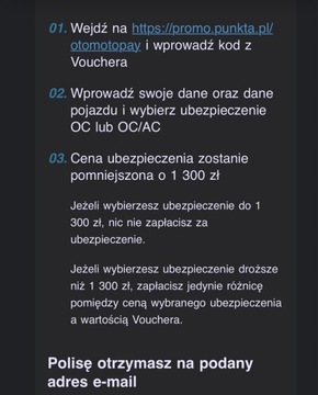 Voucher punkta serwis OC AC 1300 zł !!!!