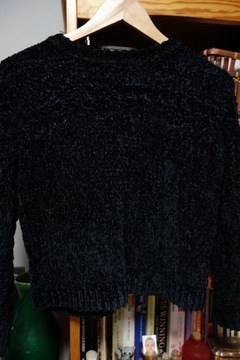 Sweterek welurowy czarny Mohito r.XS