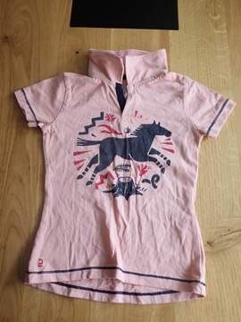 Koszulka z kołnierzykiem różowa Decathlon 115-124 