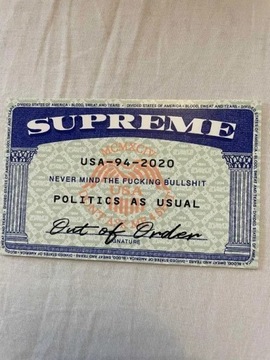Supreme Social Security Card SSN Sticker Naklejka
