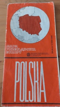 Polska- mapa przeglądowa Europy 1988r.