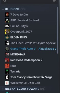 steam z grami takimi jak rdr2/gtav/eldenring/rust 