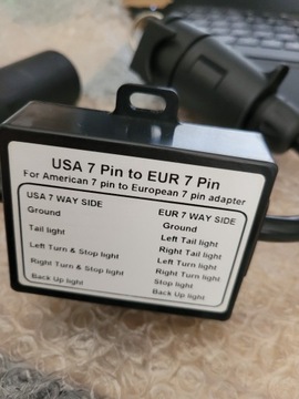 GNIAZDO HAKA ADAPTER PRZEJŚCIÓWKA Z USA NA EU 7PIN