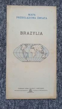 Brazylia mapa przeglądowa świata 1956rok