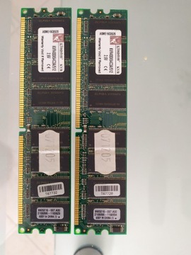 2 x Pamięć RAM Kingston DDR 512 MB 400 MHz