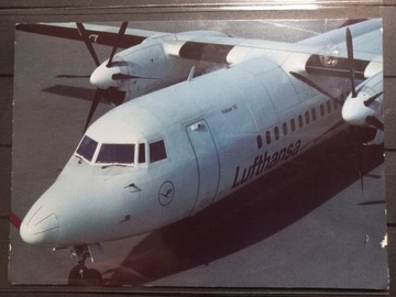 Pocztówka Lufthansa Lotnictwo Fokker 50 