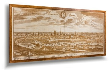 Gdańsk, panorama XVII w, obraz grawer 