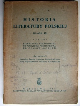 Historia literatury polskiej - klasa IX - Cz. I