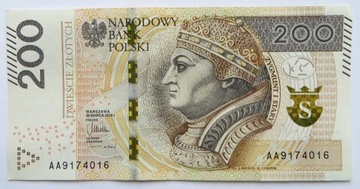 200 zł 2015 r. AA ładny stan