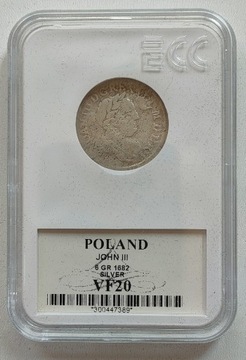 6 groszy 1682 rok Polska 