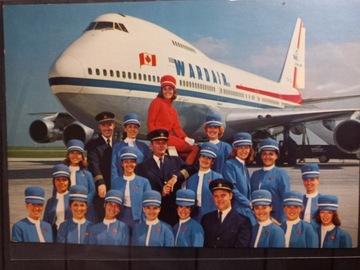 Pocztówka Wardair Canada Boeing 747 Załoga 