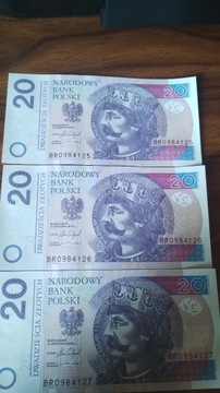 Banknoty 20 zł 2016, UNC, BR