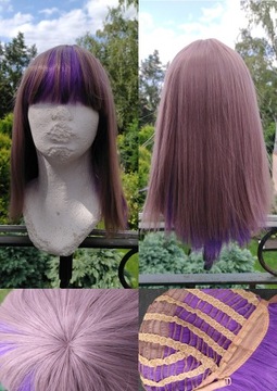 Peruka cosplay wig goth bob fiolet harajuku