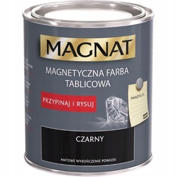 Farba lateksowa magnetyczna, ścienna, tablicowa Magnat 0,75 l czarny mat
