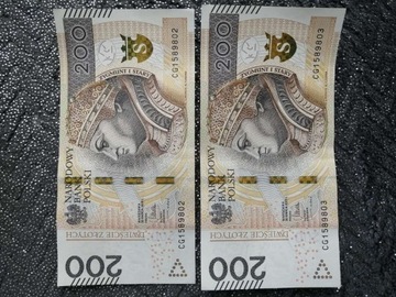 Banknoty 200 zł seria 02-03