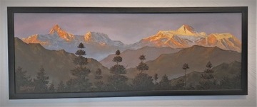 "Masyw Annapurna" olej na płótnie 90cm x 34cm