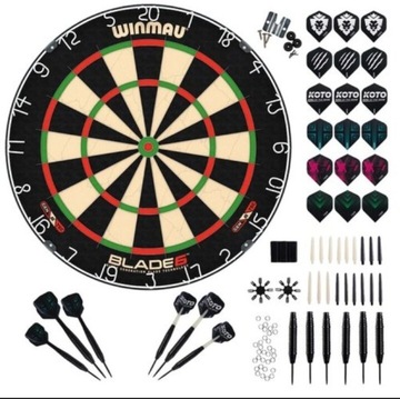 WINMAU blade 6  TARCZA DART + akcesoria i 6 lotek