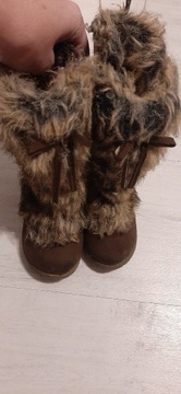 Buty zimowe kozaki r.23 15cm futerko ciepłe ideał