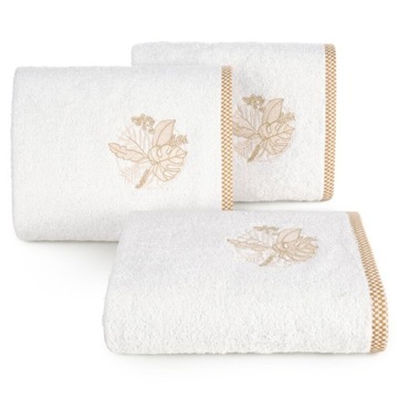 Ręcznik bawełniany 70x140 PALMS 1 biały złoty