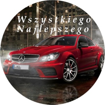 OPŁATEK NA TORT MERCEDES LOGO AUTO SAMOCHÓD 30 40 