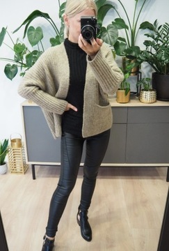 Sweter kardigan brązowy