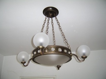 Stara przedwojenna lampa żyrandol lata 20-30-te 