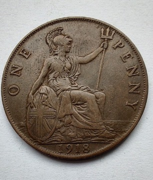 ANGLIA 1 Pence 1918 ŁADNA