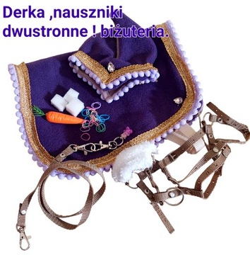 Derka dwustronna ,nauszniki -dla hobby horse a3