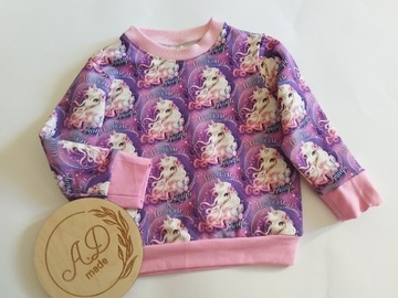 Śliczna bluza bawełna koniki unicorn jednorożce 98