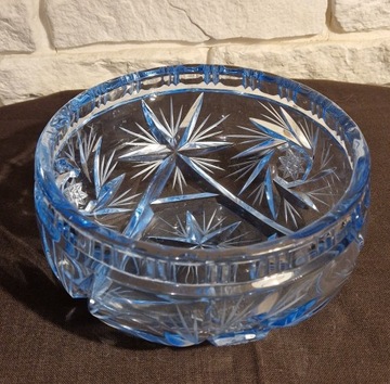 Niebieskie szkło kryształ MISA bomboniera 19 cm 
