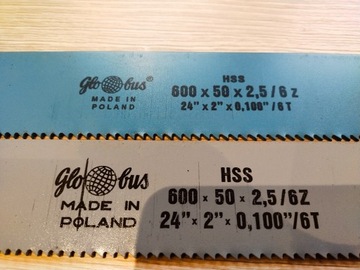 Brzeszczot maszynowy Globus HSS 600x50x2.5/2.5