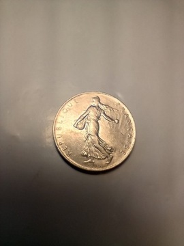 Moneta 1 frank 1960 r kolekcjonerska 