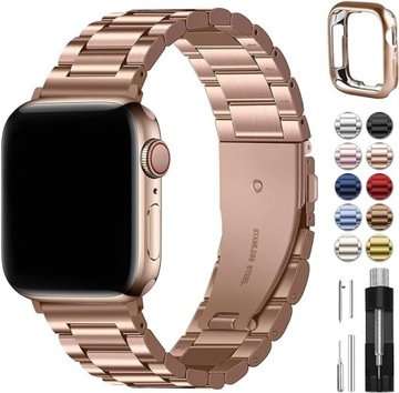 Metalowy pasek do zegarka Apple Watch różowe złoto