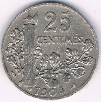 FRANCJA 25centów 1904 