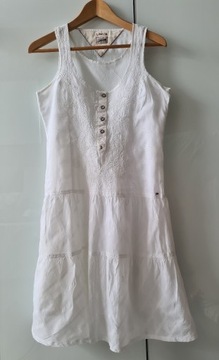 Sukienka letnia Tommy Hilfiger S 36 bawełna biała
