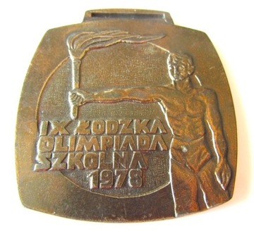 Medal plakieta Łódź IX Olimpiada Szkolna brąz