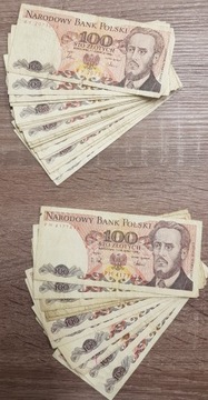 Banknoty 100 złotowe PRL