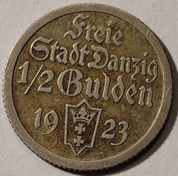 WMG 1/2 guldena 1923r, PIĘKNA, UNIKATOWA (326)