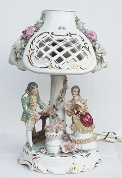 Lampa z porcelany z figurami - ROCERAM - ROMANIA