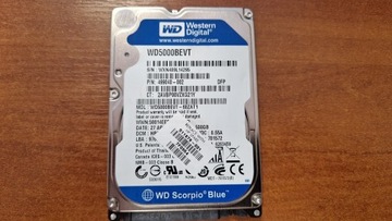 Dysk do laptopa HDD 2,5" WDC Scorpio Blue 500GB