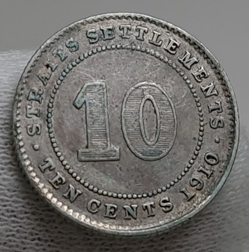 STRAITS SETTLEMENTS 10 CENTS 1910