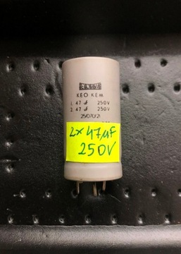 2x47uF 250V KEO KEM Kondensator elektrolit ELWA