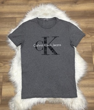 Szary t-shirt Calvin Klein Jeans S