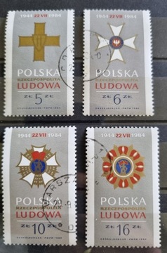 POLSKA 1984 ordery piękna seria STEMPEL